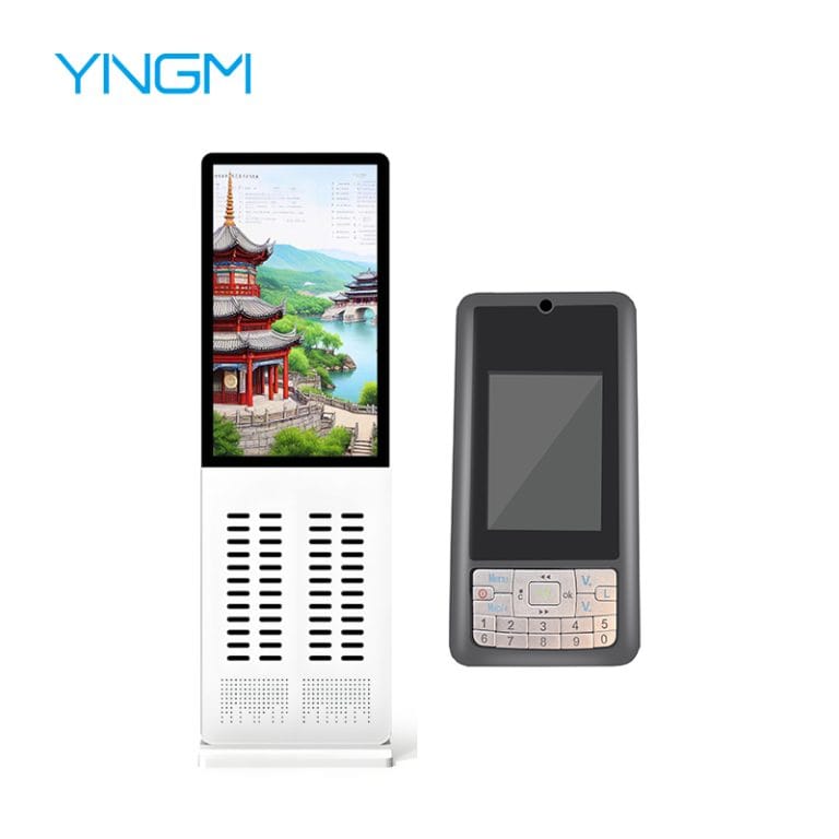 Audio tour guide rental cabinet